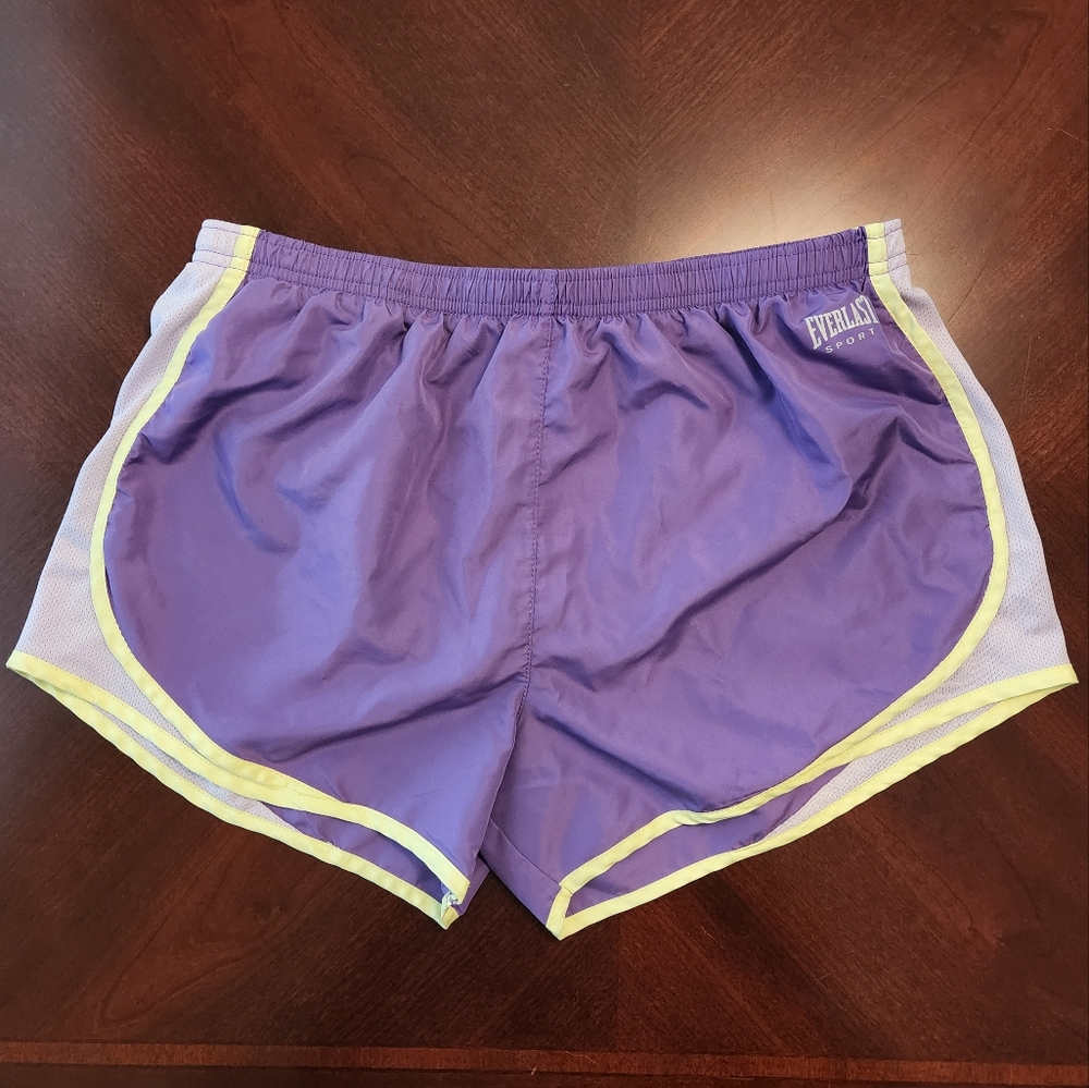 Everlast Sport Athletic Running Workout Shorts Purple Yellow